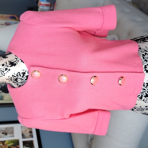 St John by Marie Gray Pink Santana Knit crop blazer - Picture 3 of 10